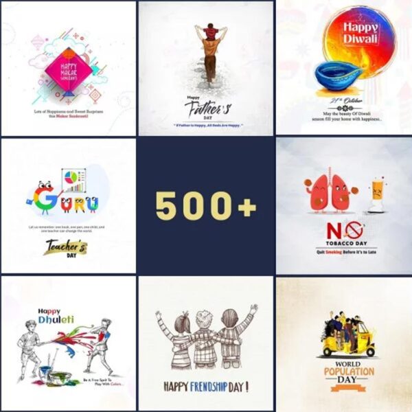 500+ INDIAN FESTIVALS CREATIVES BUNDLE + BONUS
